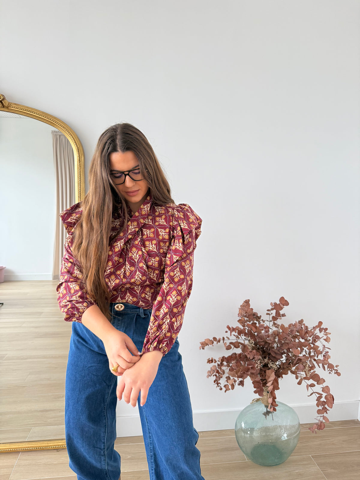 Blusa Cruzada Burdeos
