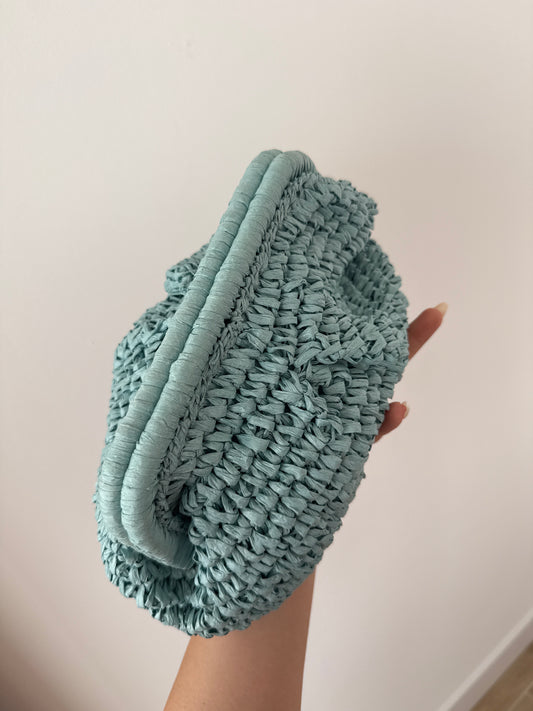 Clutch Rafia Azul