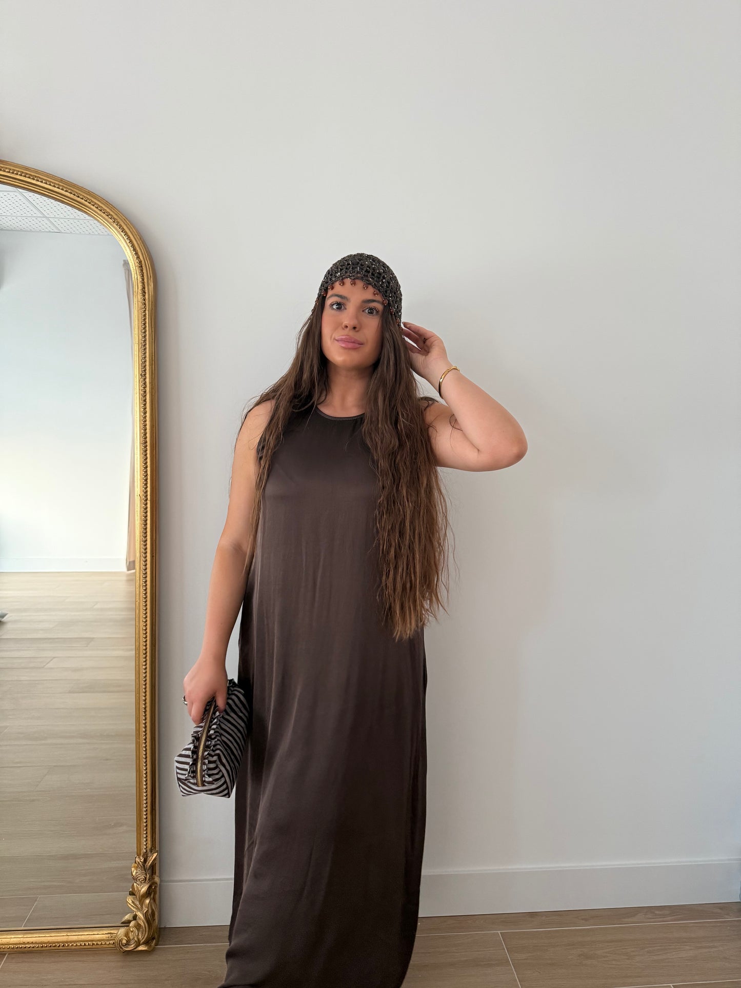 Vestido Satinado Choco
