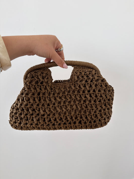 Bolso camel Rafia