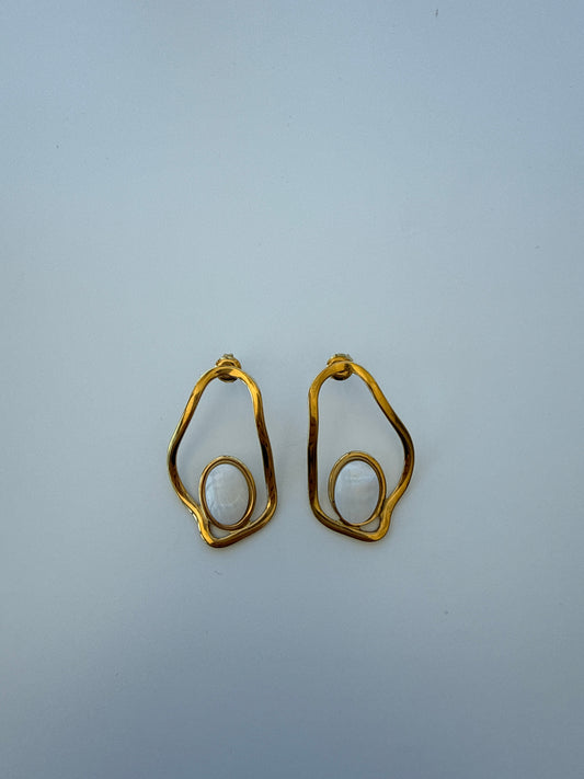 Pendientes Ovalados Perla