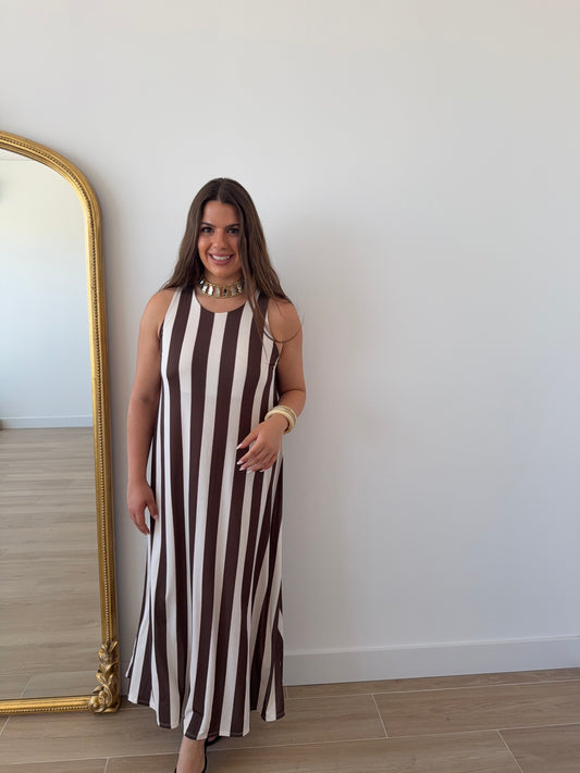Vestido Rayas Choco