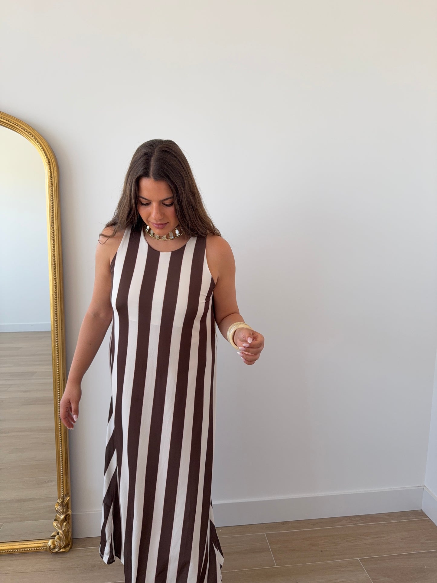 Vestido Rayas Choco