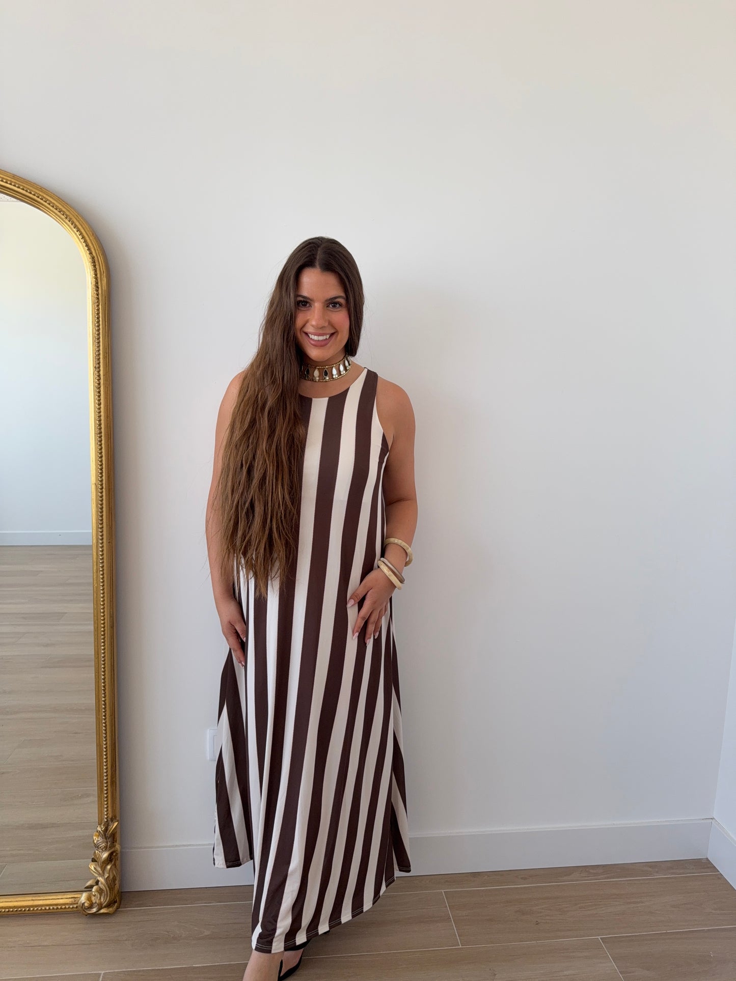 Vestido Rayas Choco