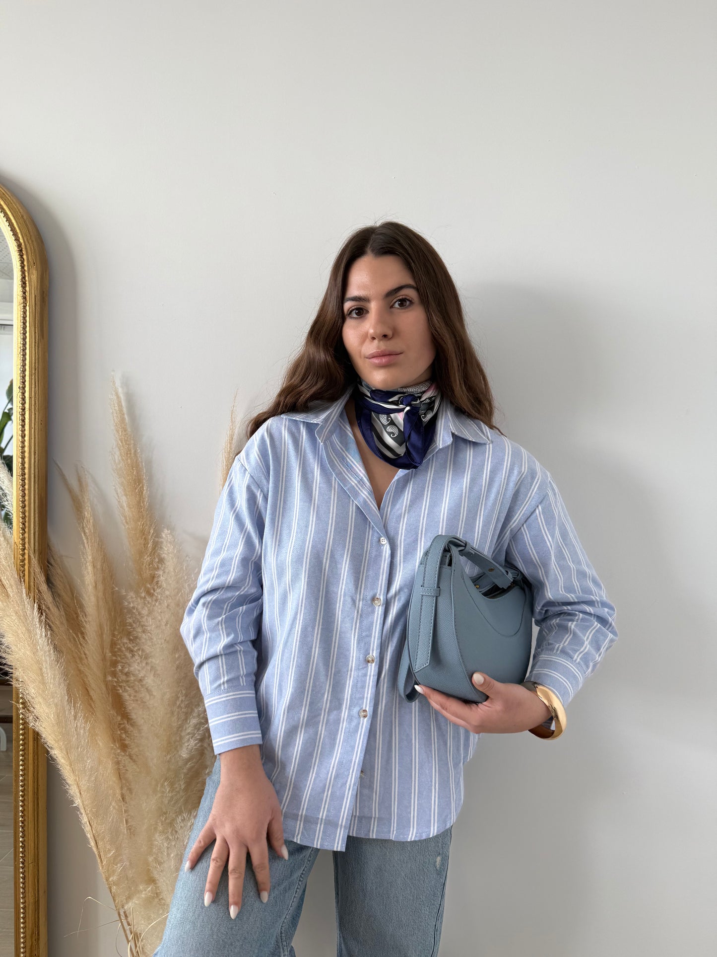 Camisa Rayas Diplomática Azul