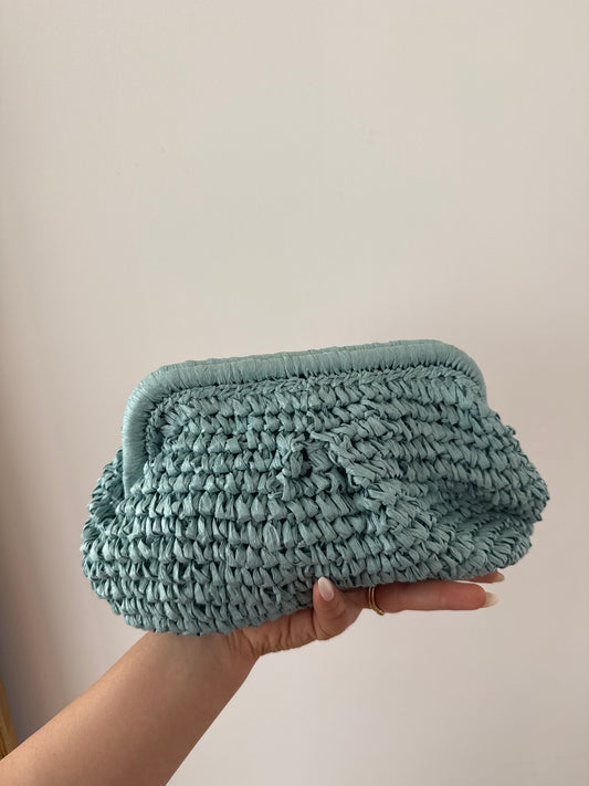 Clutch Rafia Azul