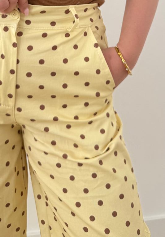Pantalón lunares amarillo