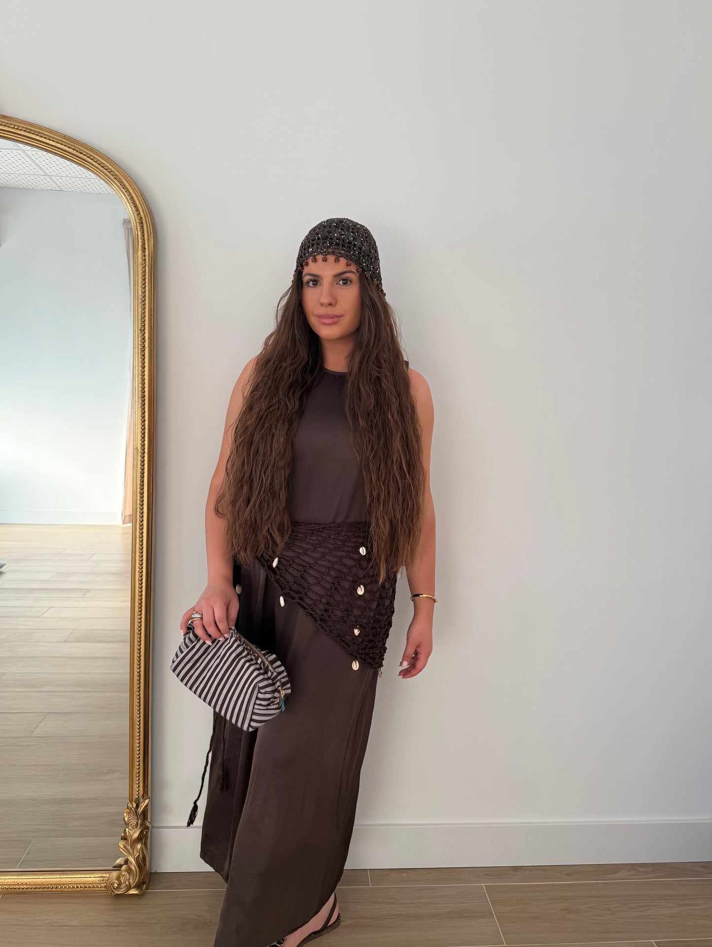 Vestido Satinado Choco