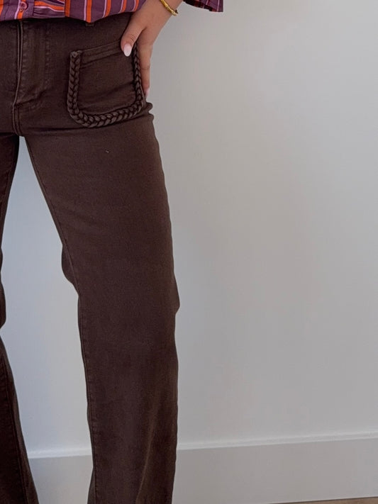 Pantalón Choco Bolsillos Trenzado