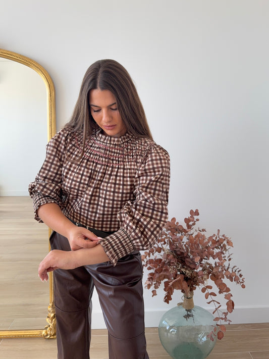 Blusa Vichy Marrón