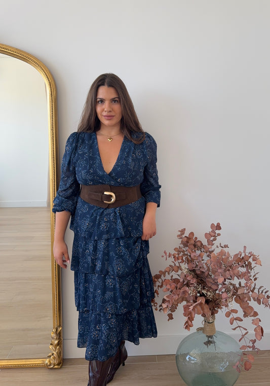 Vestido Floral Marino