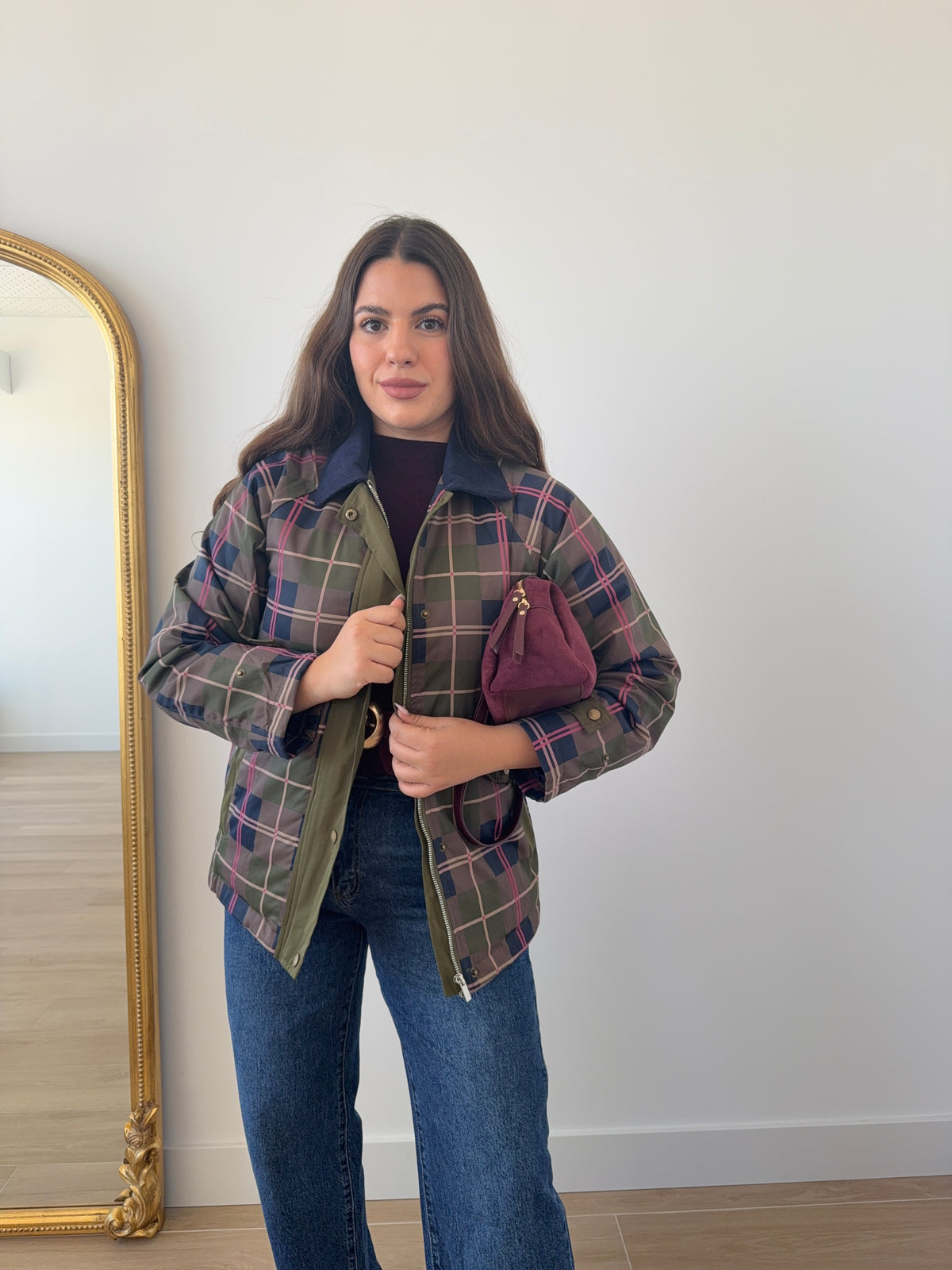 Trench British Verde/Rosa