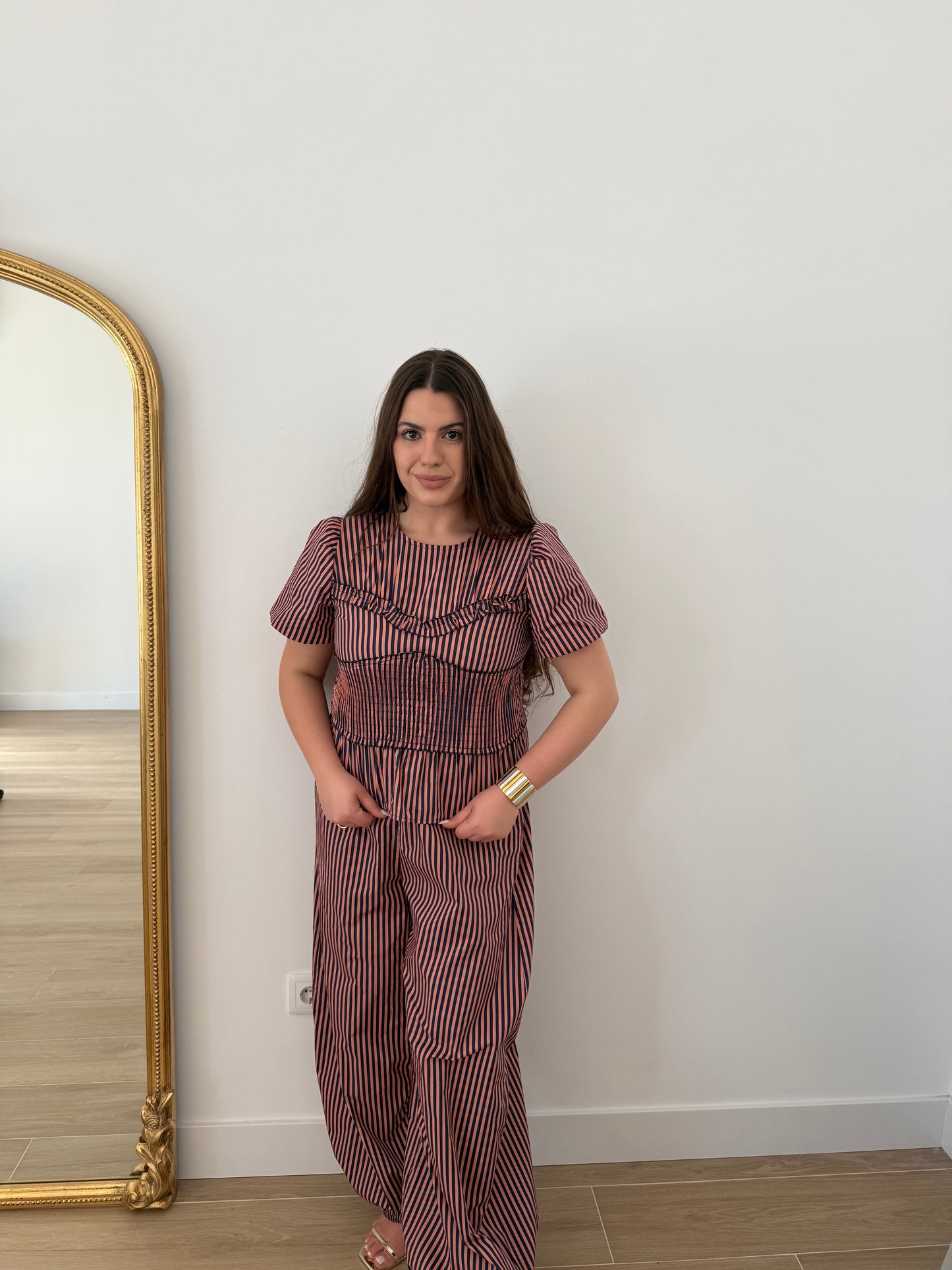Conjunto Rayas Azul y Naranja