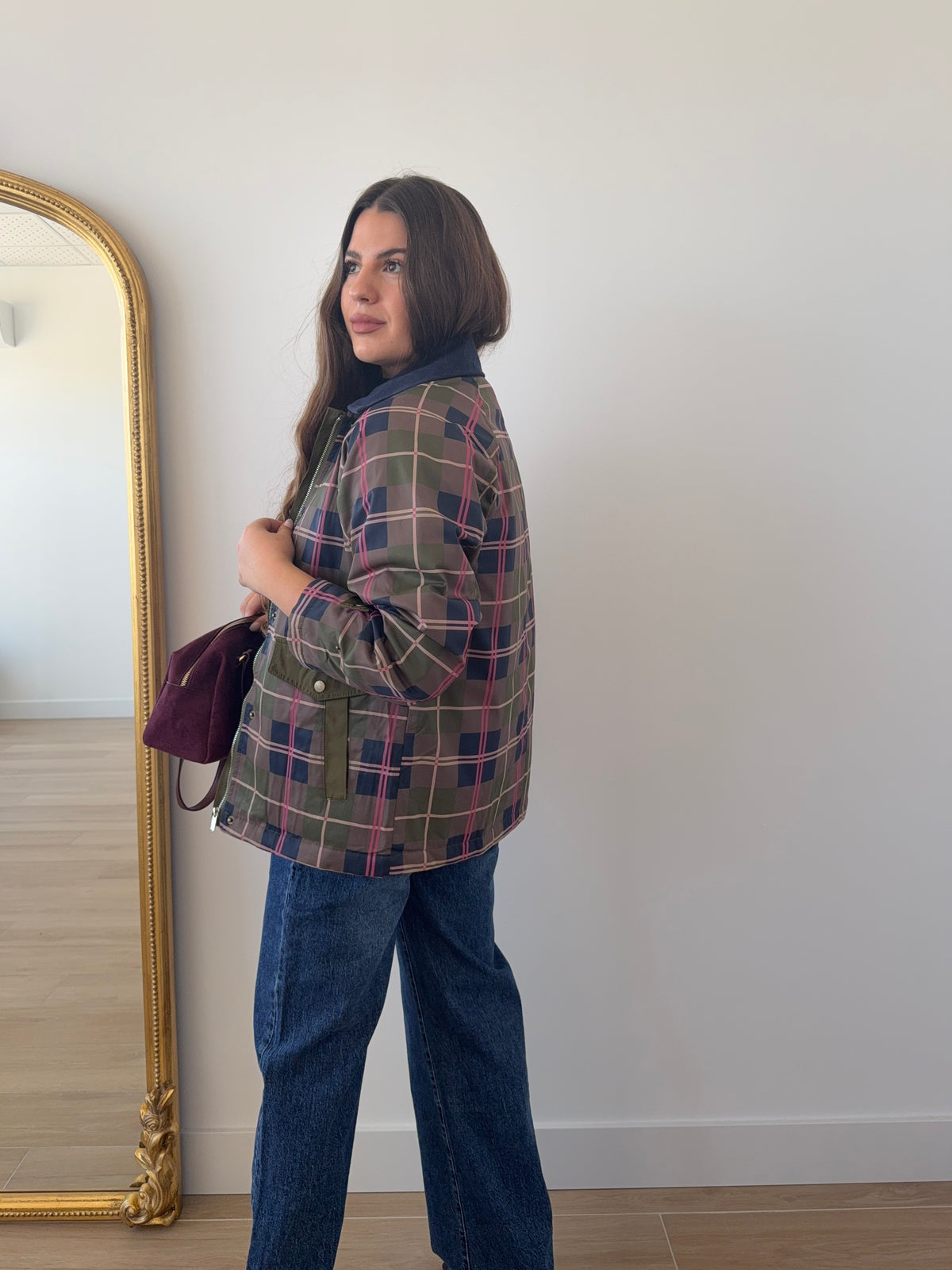 Trench British Verde/Rosa