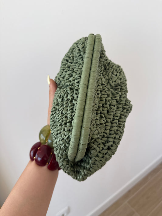 Clutch Rafia Verde