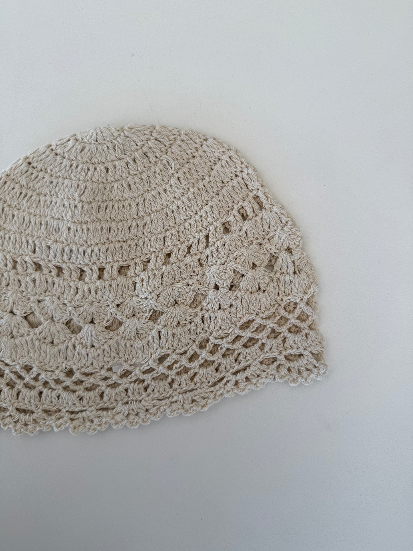 Casquete Crochet beige