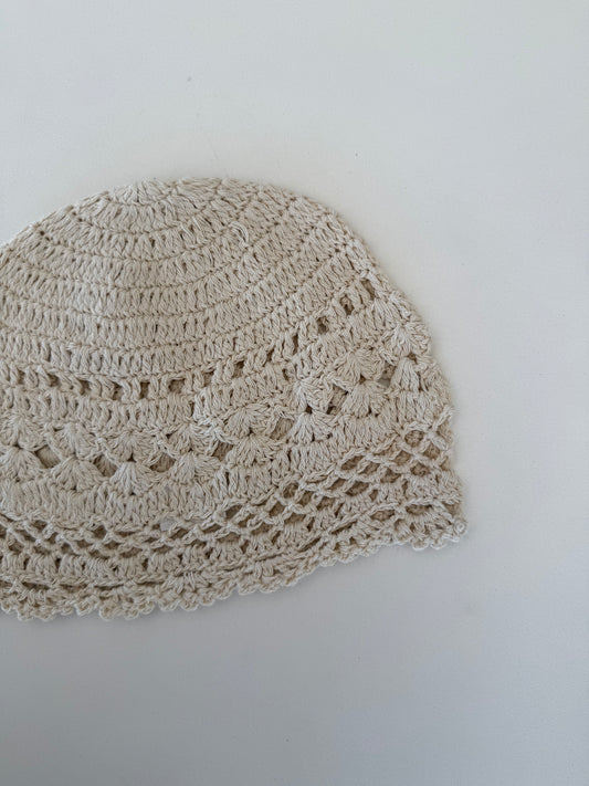 Casquete Crochet beige