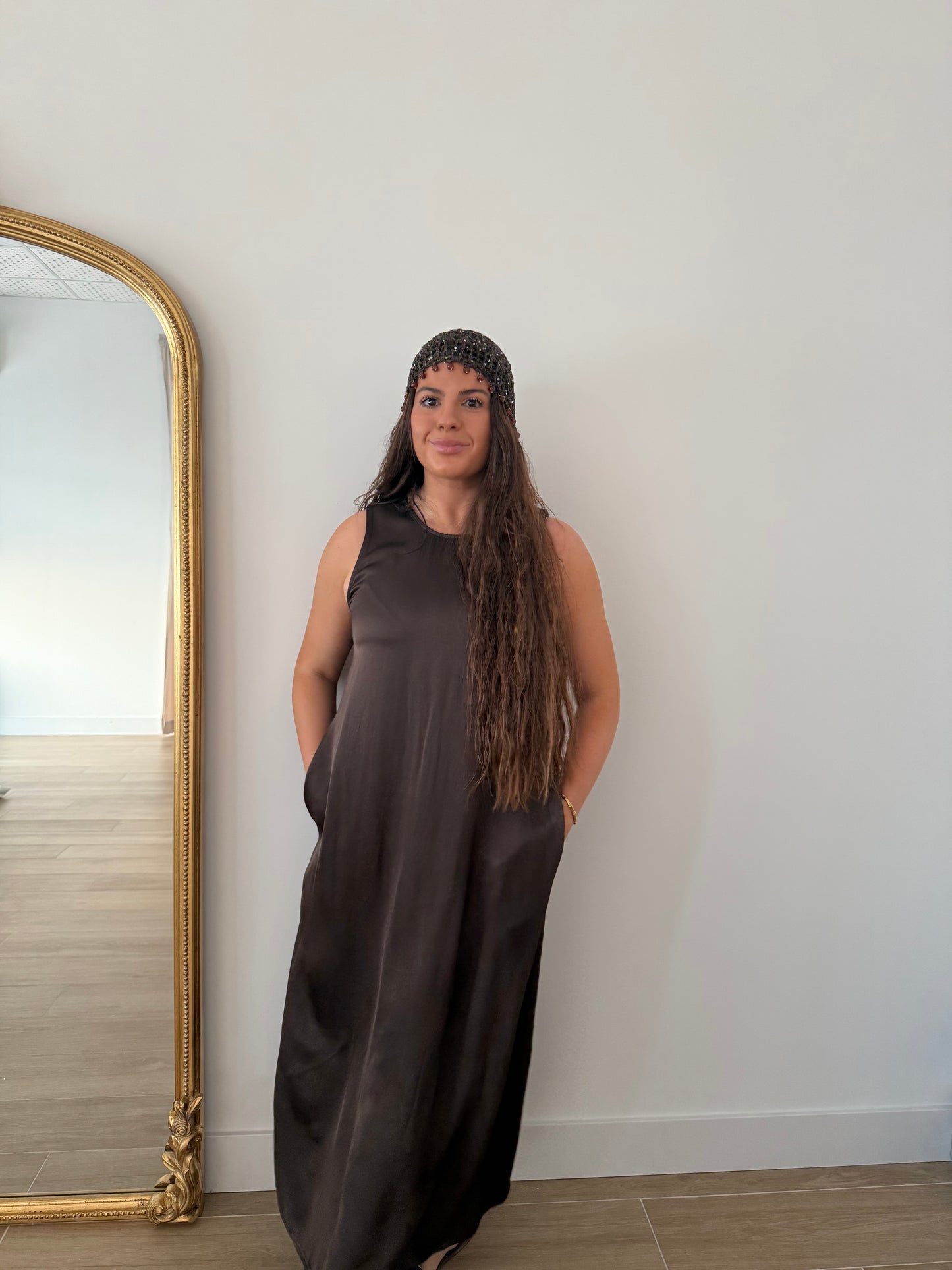 Vestido Satinado Choco