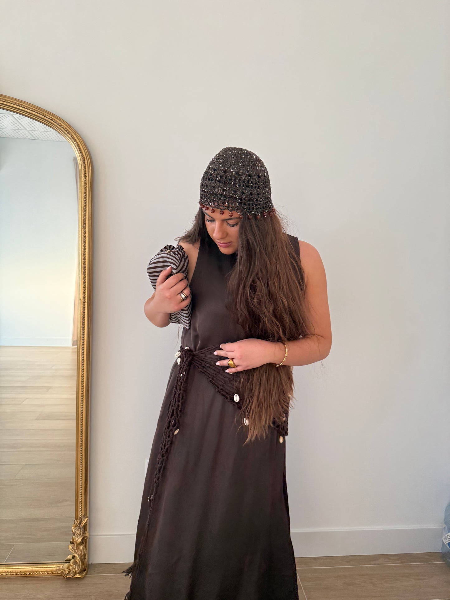 Vestido Satinado Choco