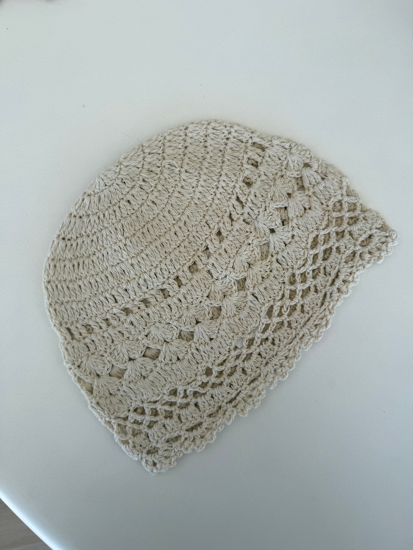 Casquete Crochet beige
