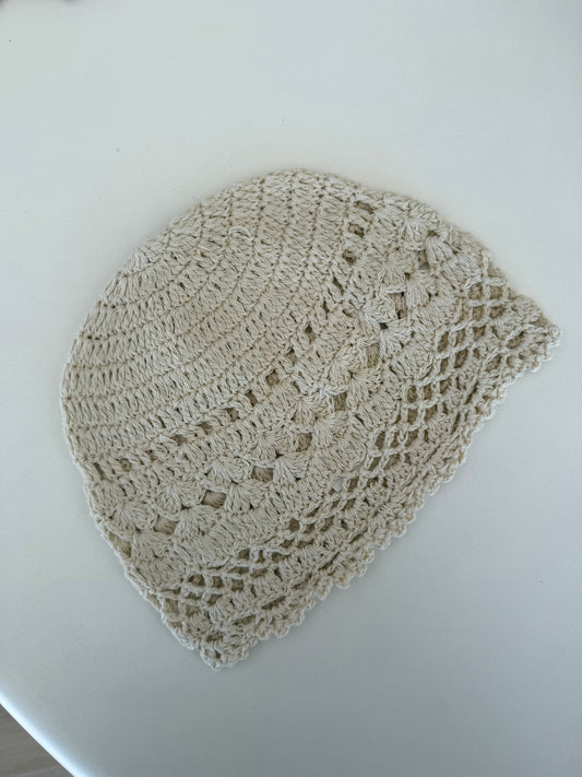 Casquete Crochet beige