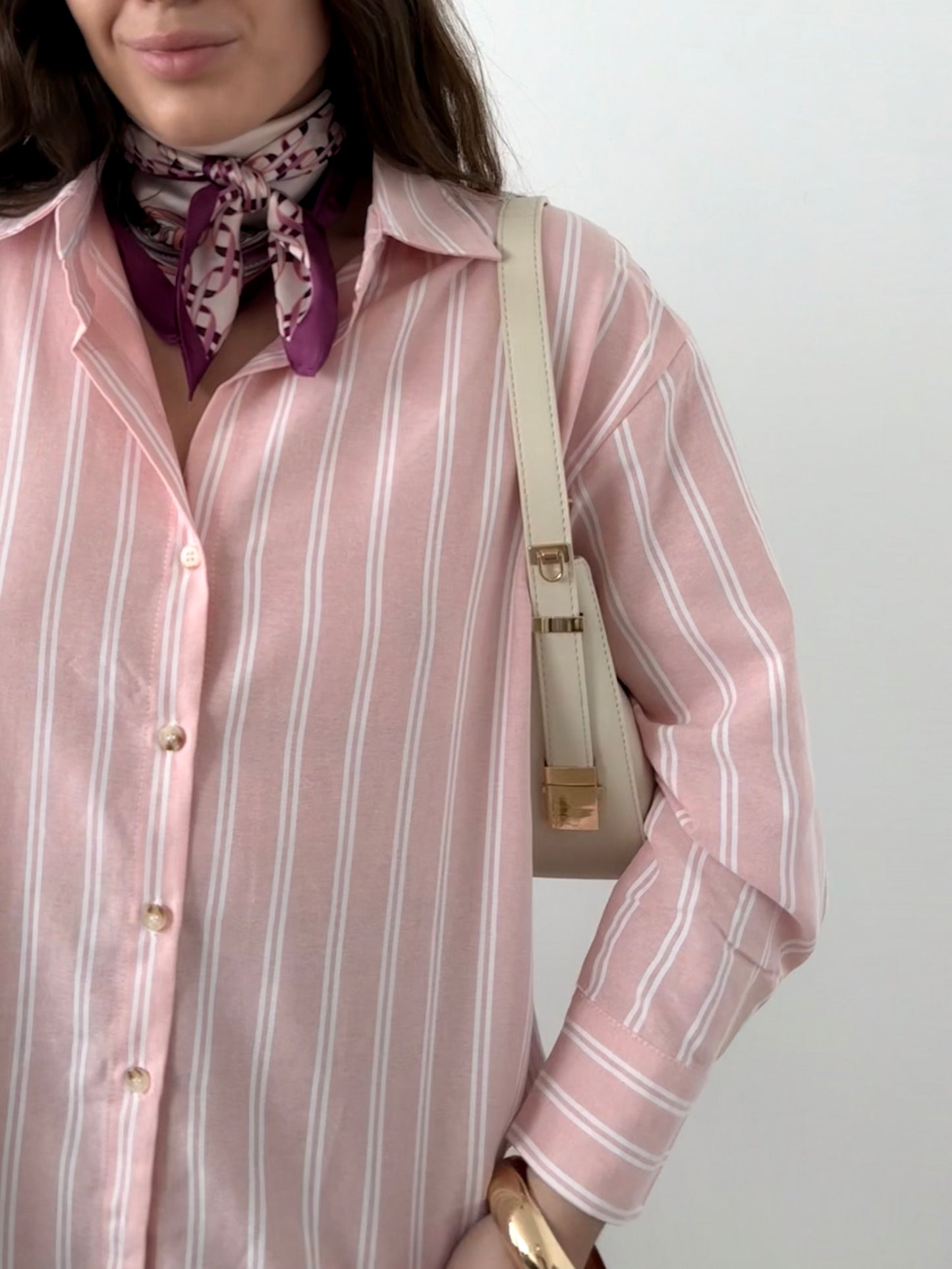 Camisa Rayas Diplomáticas Rosa