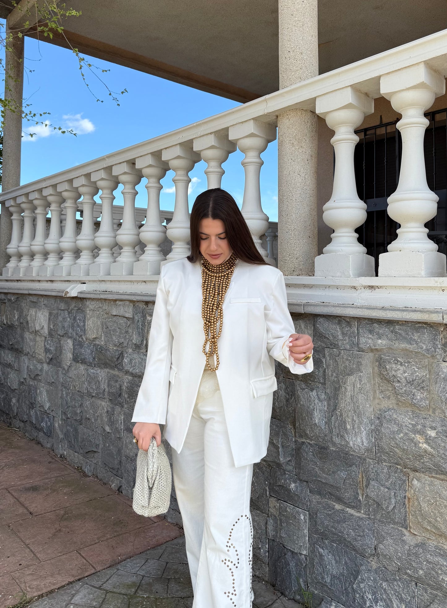 Blazer cruzada blanca