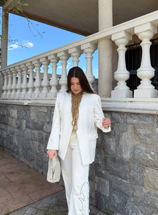 Blazer cruzada blanca