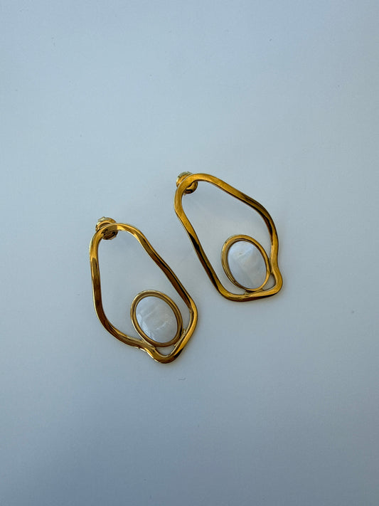 Pendientes Ovalados Perla