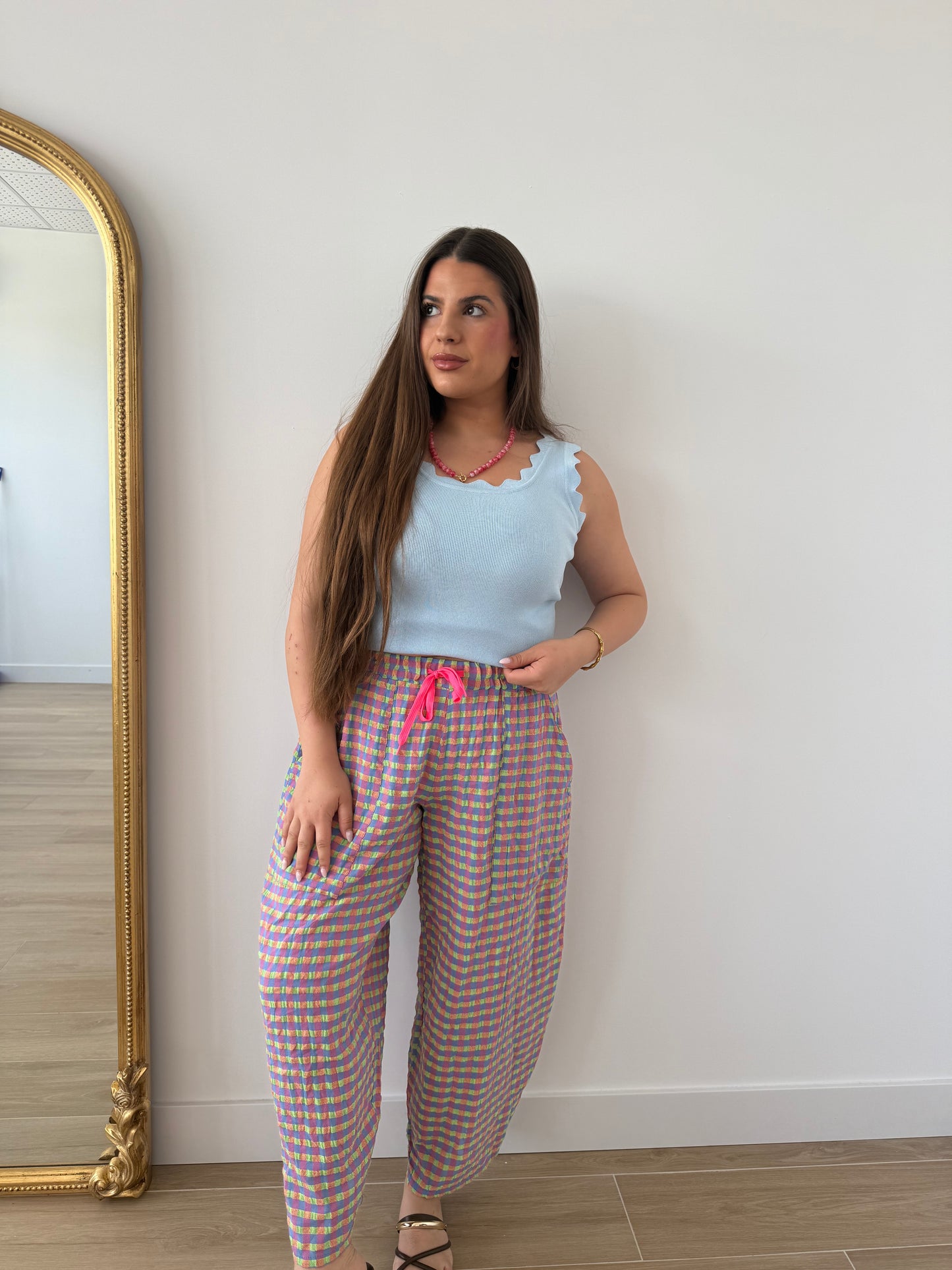 Pantalón Vichy Multicolor