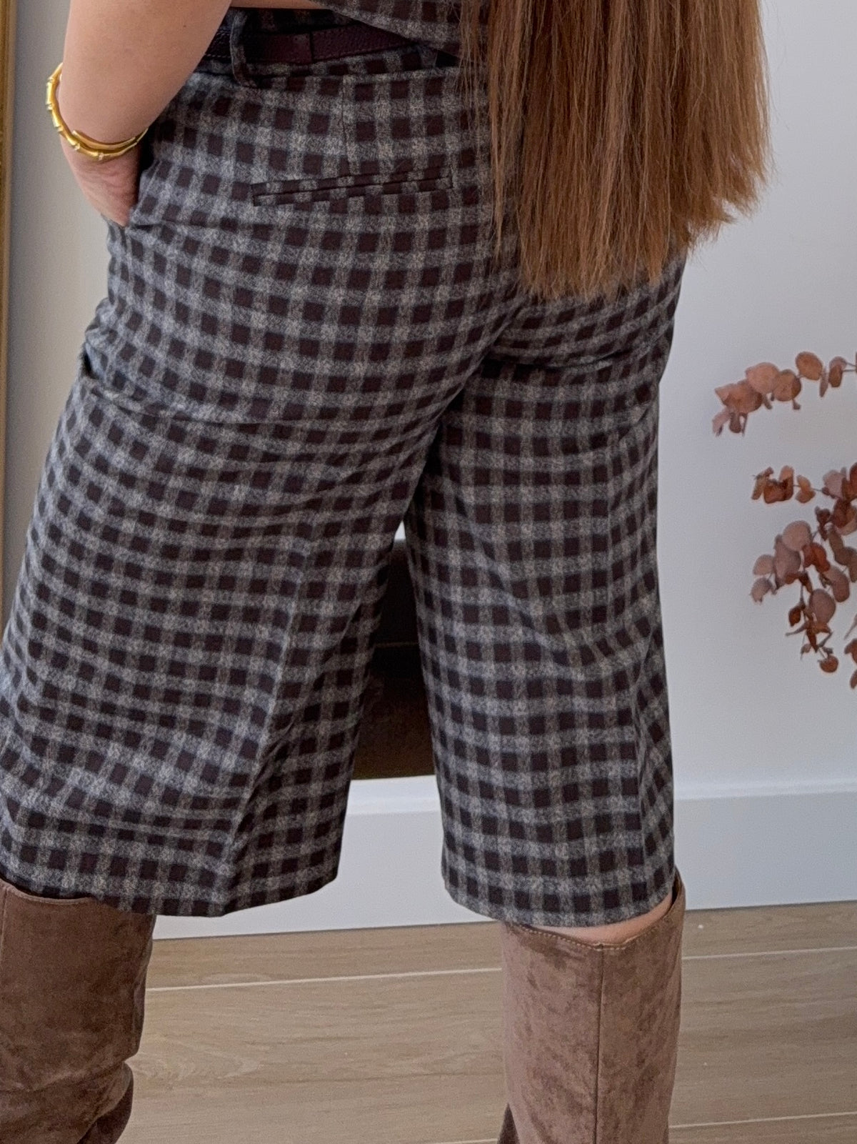 Bermudas Cuadros Gris