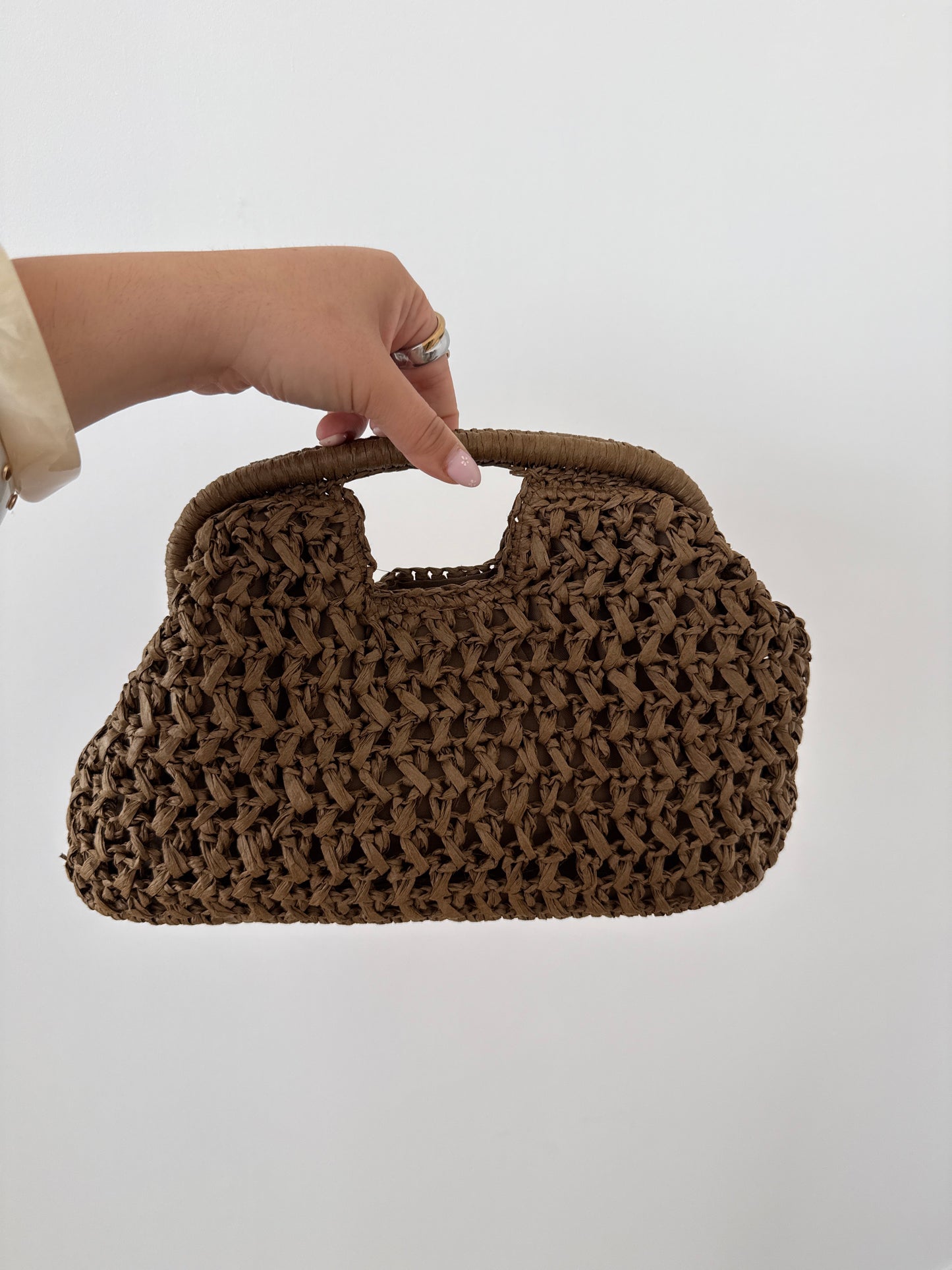 Bolso camel Rafia