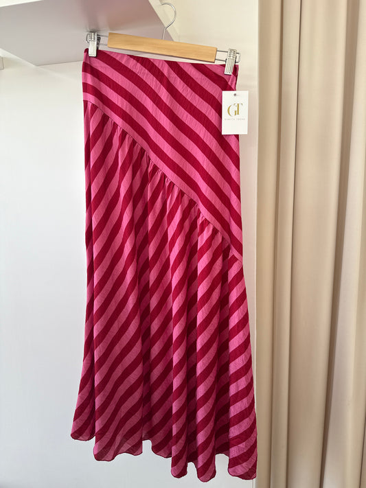 Falda rayas fucsia y rosa