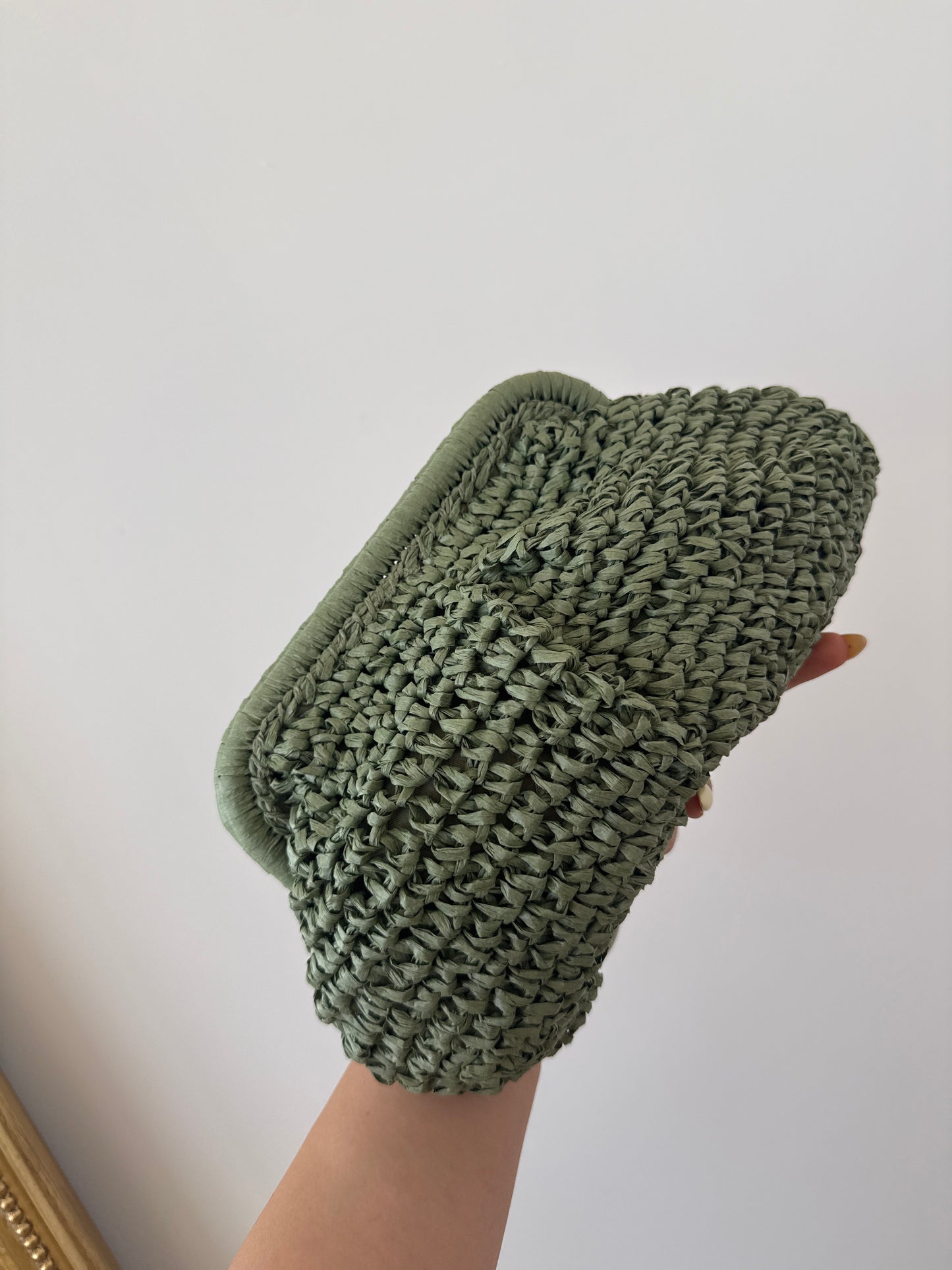 Clutch Rafia Verde