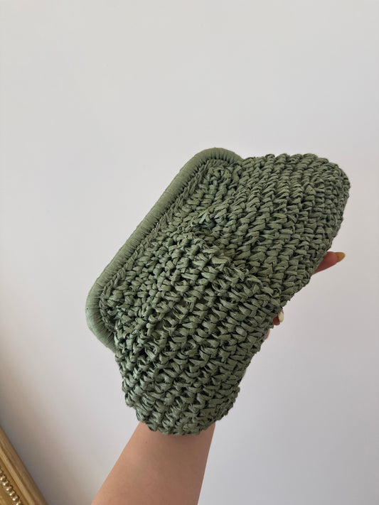 Clutch Rafia Verde