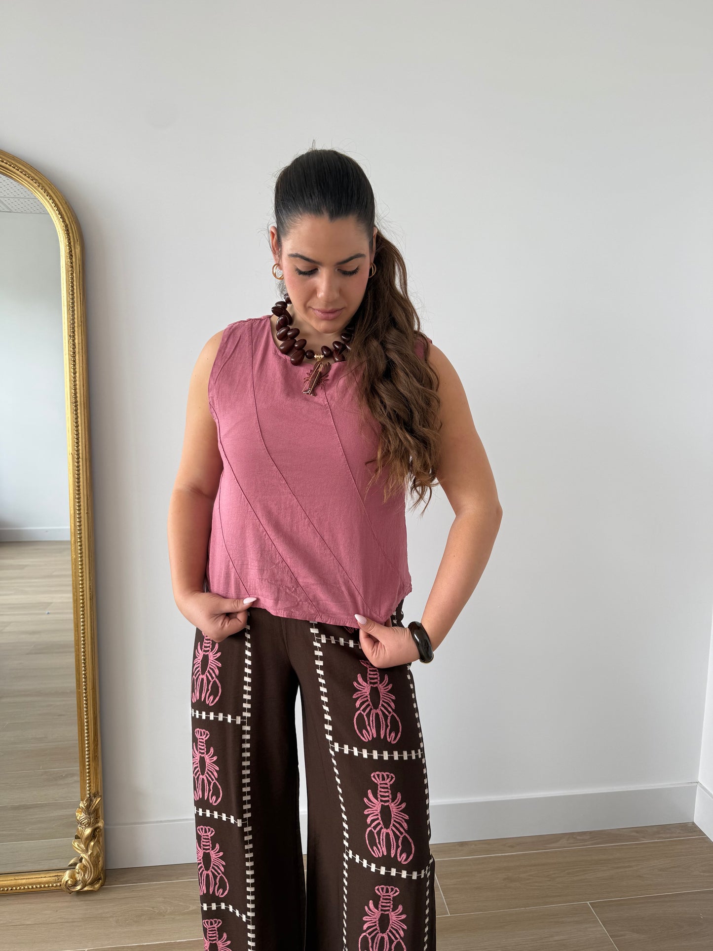 Top lino Rosa Dalia