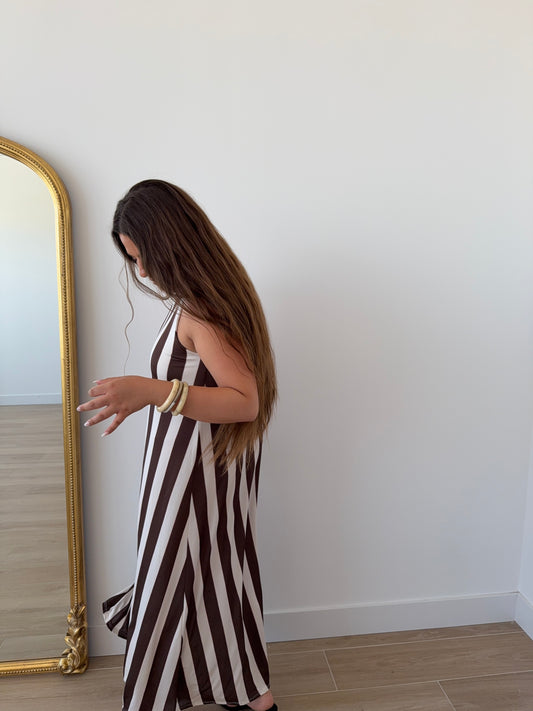 Vestido Rayas Choco
