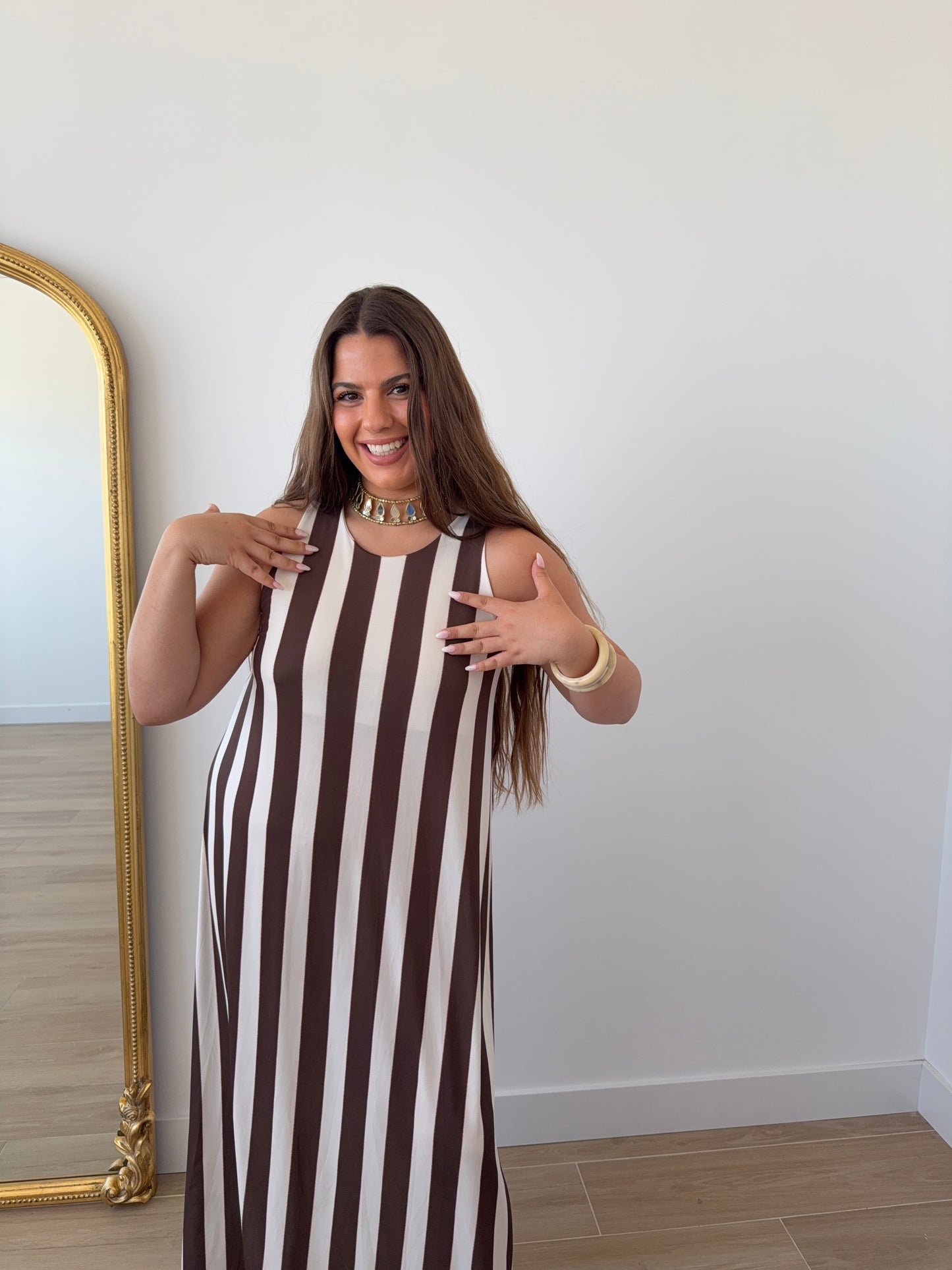 Vestido Rayas Choco