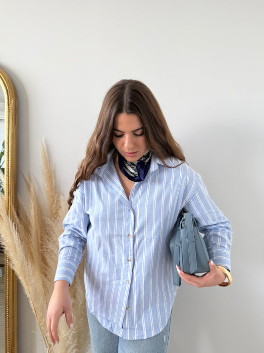 Camisa Rayas Diplomática Azul
