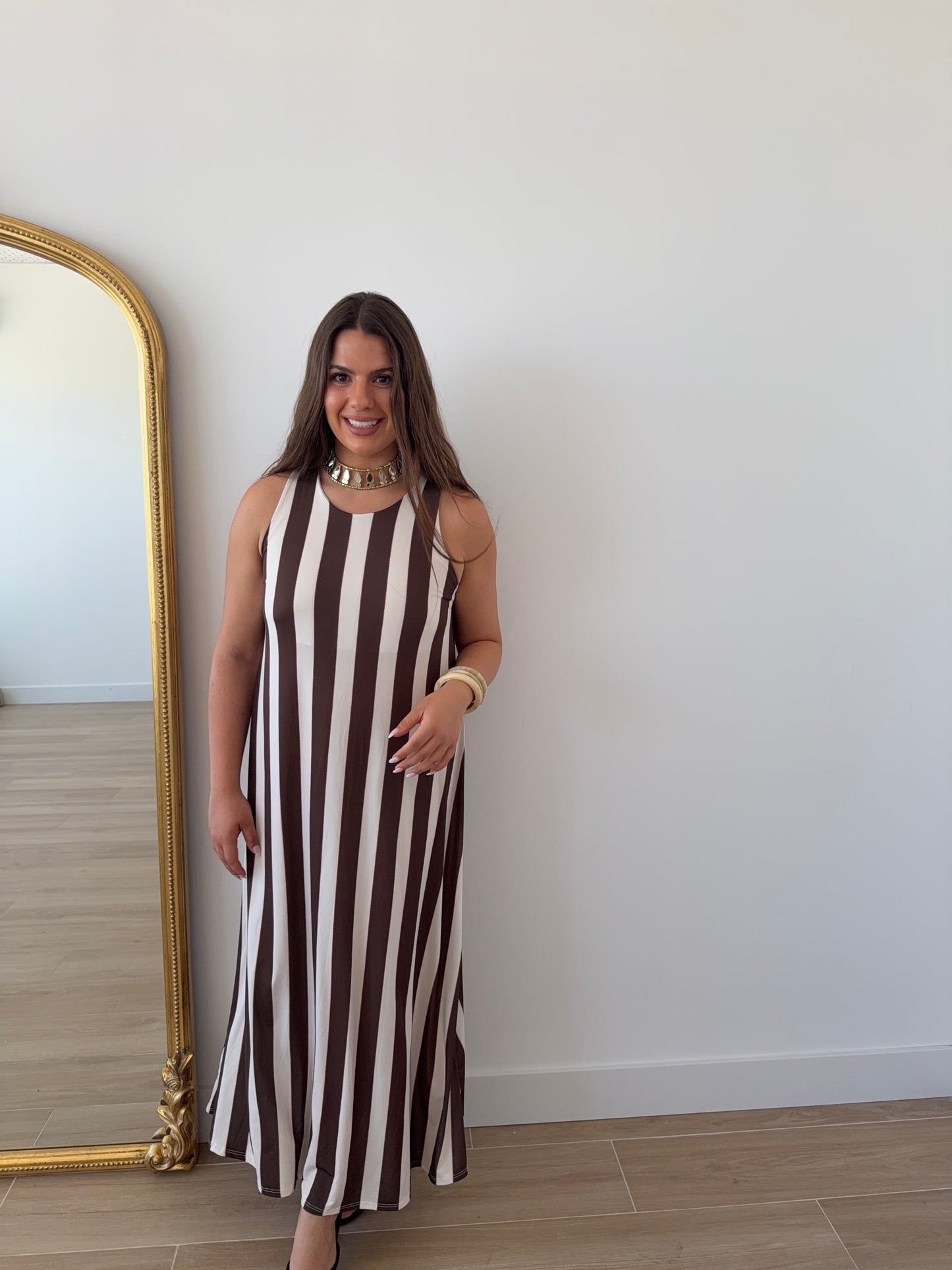 Vestido Rayas Choco