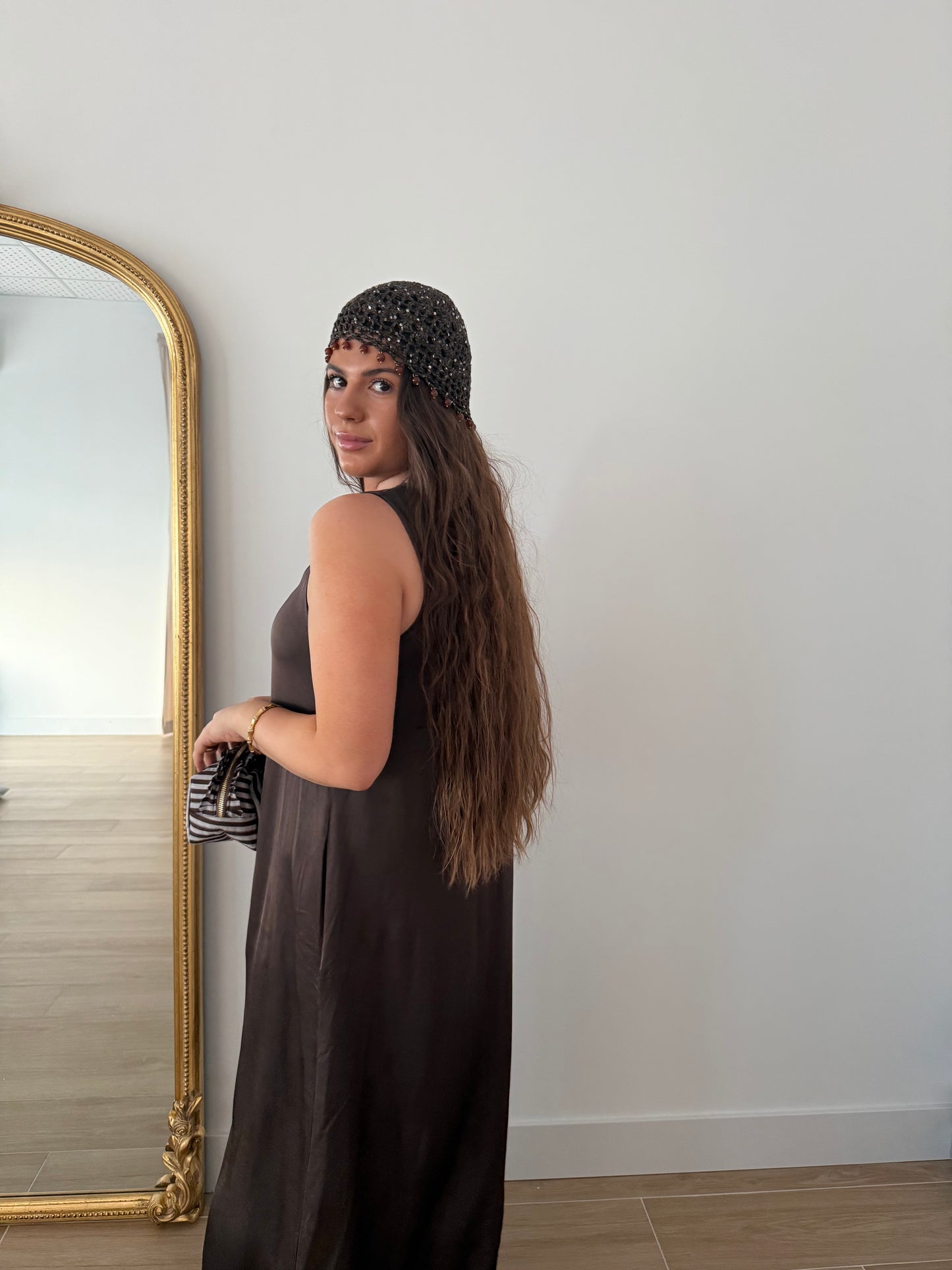 Vestido Satinado Choco