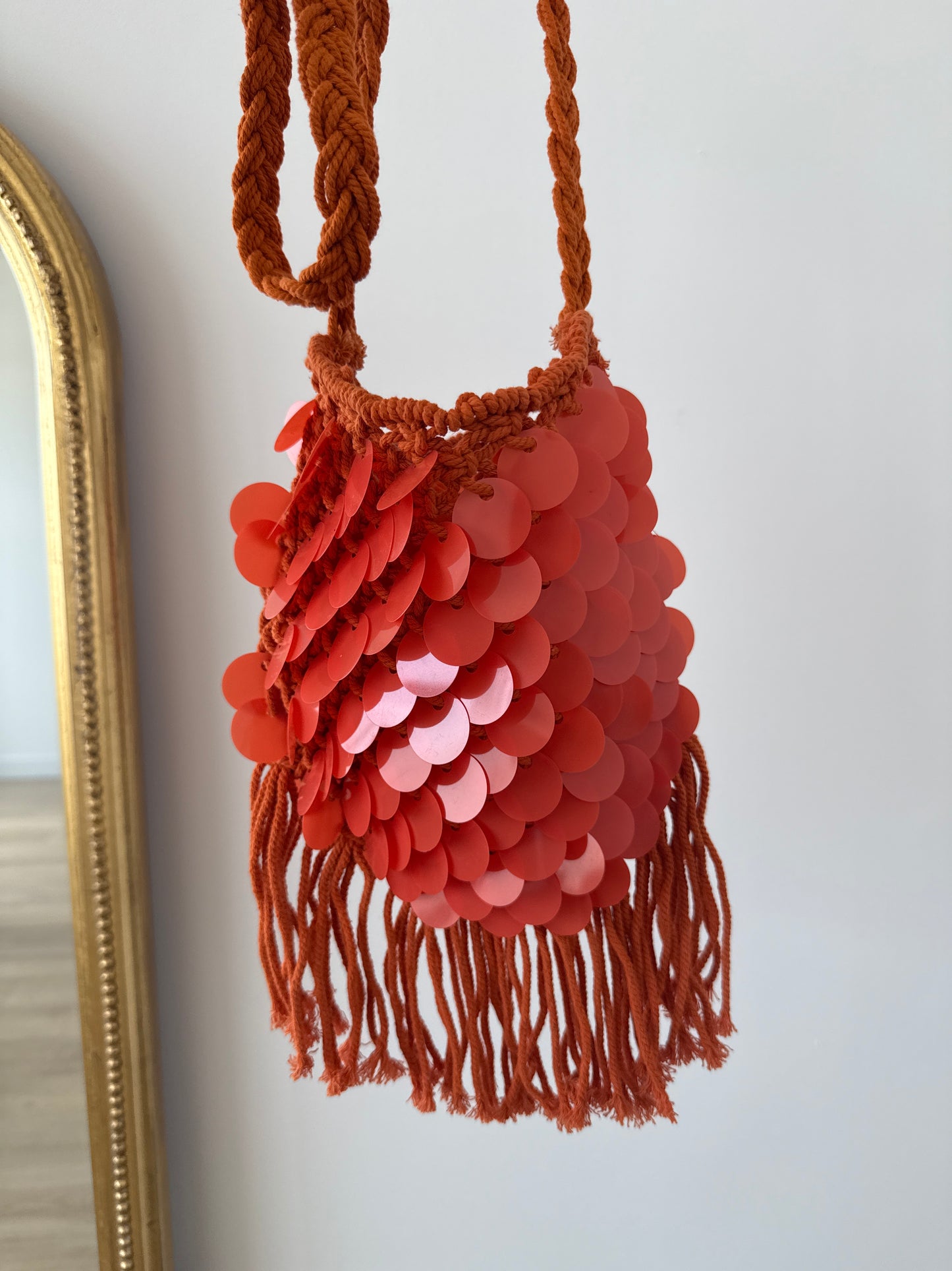 Bombonera lentejuelas naranja