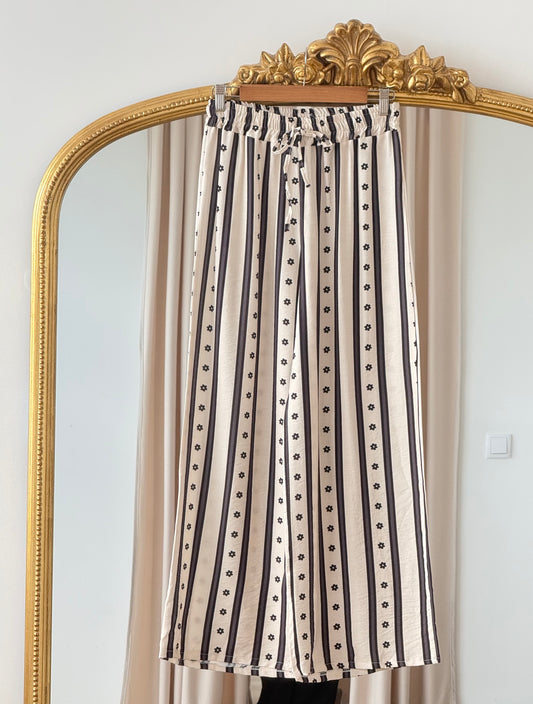 Pantalón rayas flor