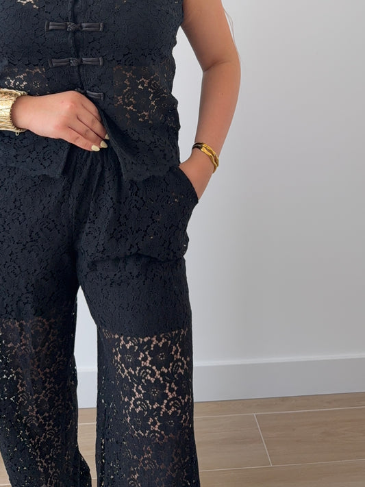 Pantalón Encaje Negro