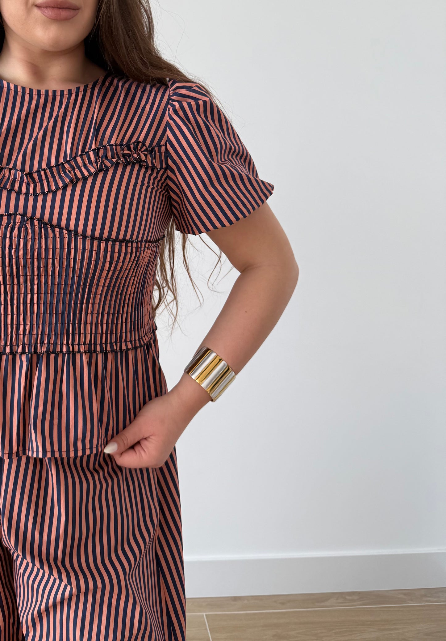 Conjunto Rayas Azul y Naranja
