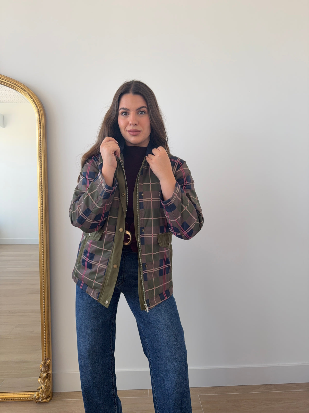 Trench British Verde/Rosa